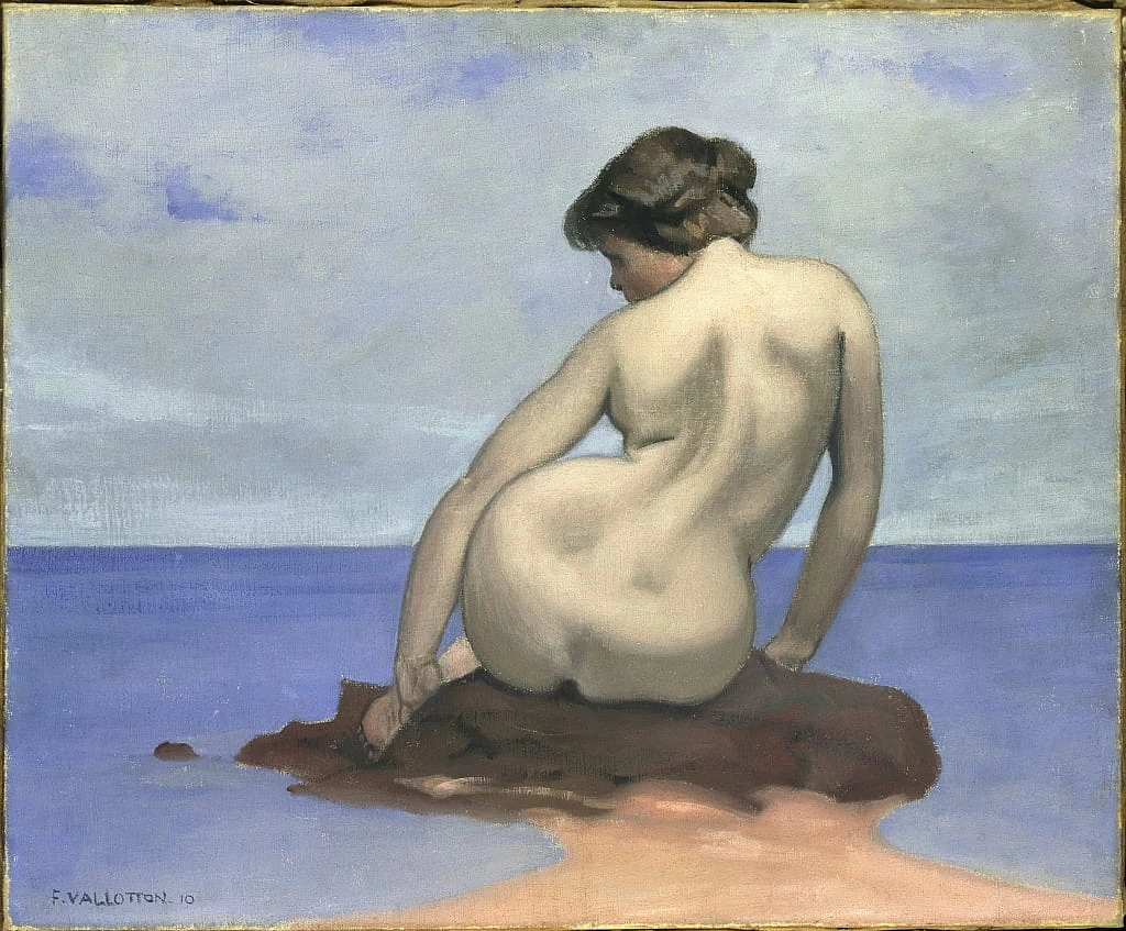 Félix Vallotton - 225, Bagnante seduta su una roccia, 1910